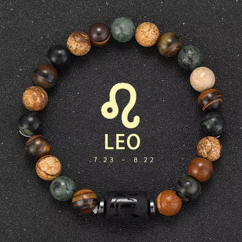 12 Zodiac Signs Bracelet Natural Stone Ladies Men Couple Friendship Jewellery Gifts Bracelets Jewellery