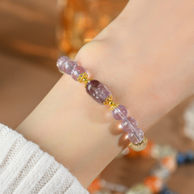 Natural Yellow Asai Amethyst Brave Bracelet Fashion Original Women's Strings Jewelry