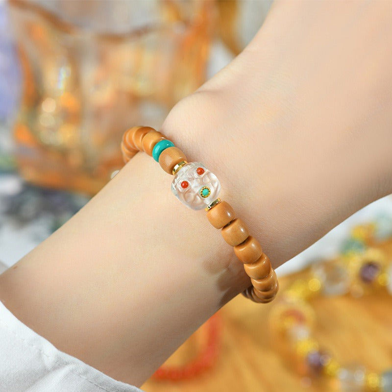 Bodhi Fruit White Crystal Bracelet