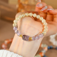 Natural Yellow Asai Amethyst Brave Bracelet Fashion Original Women's Strings Jewelry