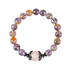 Natural Crystal Amethyst Pink Crystal Bracelet Round Beads Fashion Original Strings Jewelry