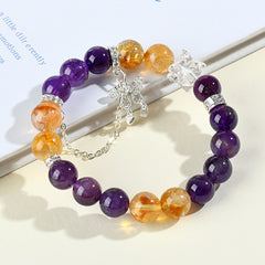 Natural Amethyst Yellow Tower Crystal Bracelet Original Fashion Butterfly Pentagram Women's String