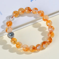 Natural Yellow Pagoda Crystal Single Loop Bracelet Fashion Original Ladies Round Bead String