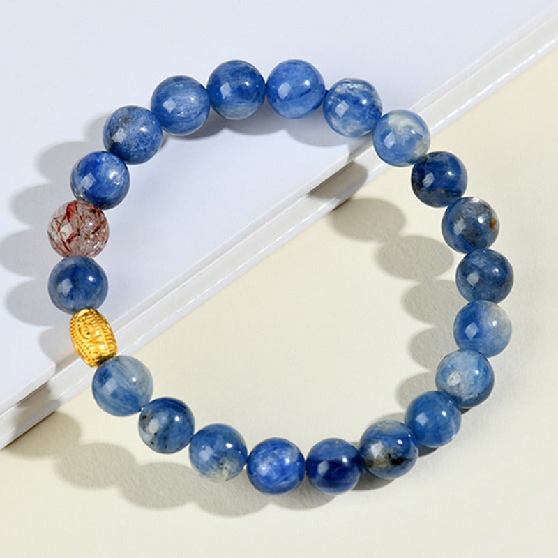 Natural Crystal Blue Crystals Black Gold Super Single Loop Bracelet Starlight Cat's Eye Effect Original Women's Strings