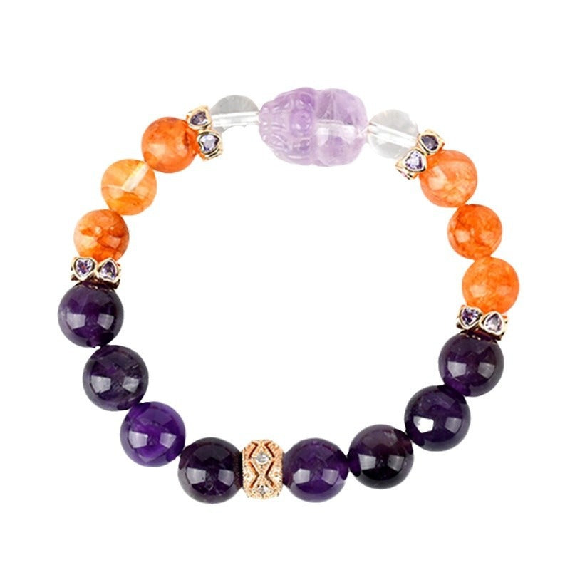 Natural Uruguay Amethyst Red Gum Flower Brave Bracelet Fashion Original Women's Strings