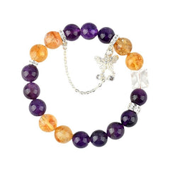 Natural Amethyst Yellow Tower Crystal Bracelet Original Fashion Butterfly Pentagram Women's String