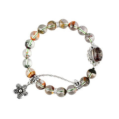 Natural Crystal Four Seasons Ghost Gathering Bracelet Floating Flower Color Ghost Visionary Crystal Women's Bracelet