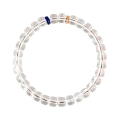 Natural White Crystal Lapis Lazuli Straight Cut Medicine Tablet Bracelet Pure Body Ice Transparent Old Type Beads Bracelet