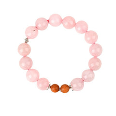 Natural Crystal Pink Crystal Large Beads Single Ring Horse Powder Small Flowers Fresh Peachy Pink Ladies Cord Jewelry