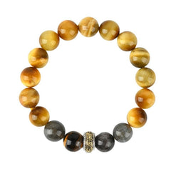 Natural Golden Tiger Eye StoneGrey Moonlight Silver Obsidian Bracelet Large Particles Round Beads Mens Bracelets