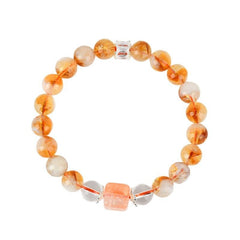 Natural Yellow Pagoda Crystal Red Gum Flower Cube Sugar White Crystal Bracelet