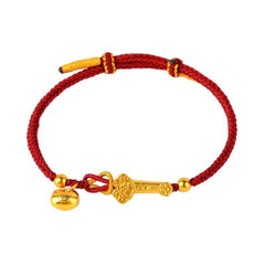 Ancient yellow gold color sand gold auspicious cloud Ruyi transit beads small fat blessing braided bracelet