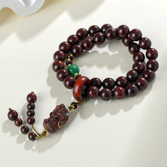 Small-leaved Rosewood Running Ring Dulcimer Double Ring Bracelet Disk Playing Literature Playing Buddha Beads Strings