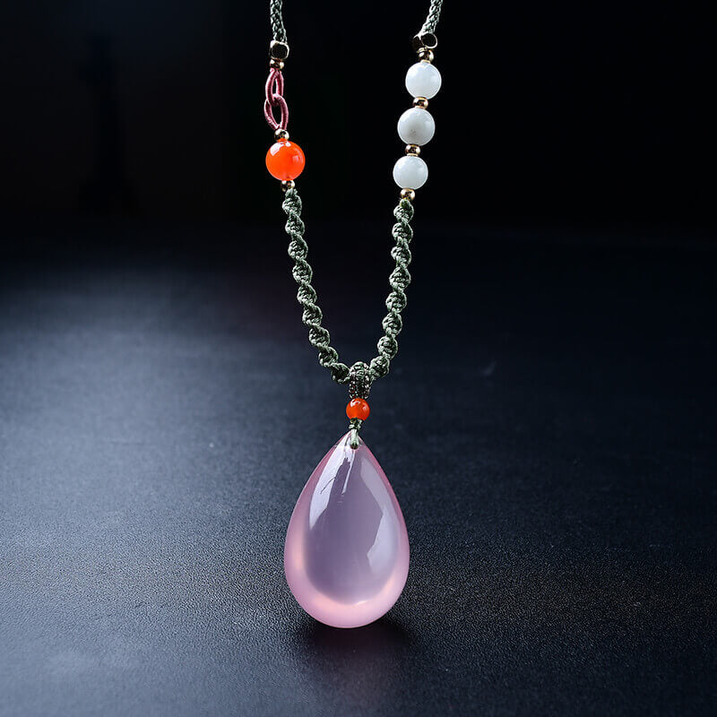 Natural Rose Quartz Pendant - Heart Chakra Necklace for Love & Emotional Healing