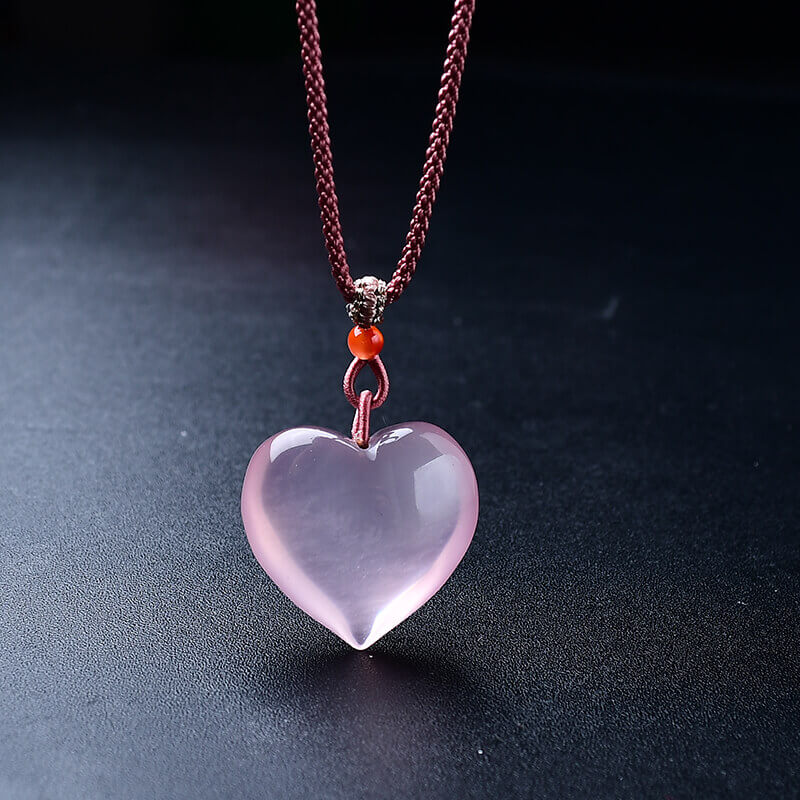 Natural Rose Quartz Pendant - Heart Chakra Necklace for Love & Emotional Healing