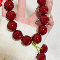 Red Cherry Chelsea Red Bodhi Root Strings Vermilion Bodhi Seeds Buddha Beads Strings Buddha Beads Rosary Girls Hand Held