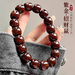 Fortune purple gold rat string graduation grade around the finger soft round beads bodhi seed old material Buddha beads rosary beads disk play stationery