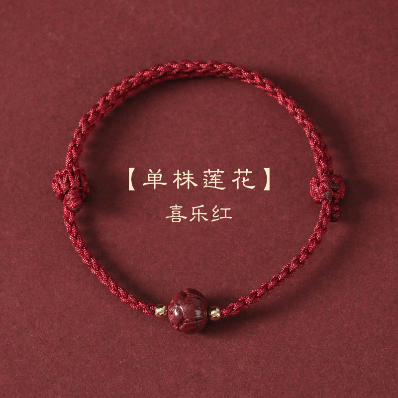 Exam exams ashore bracelet women's natal year red rope cinnabar and jade blessing sign braided bracelet high school entrance exams