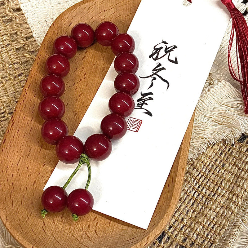 Red Cherry Chelsea Red Bodhi Root Strings Vermilion Bodhi Seeds Buddha Beads Strings Buddha Beads Rosary Girls Hand Held