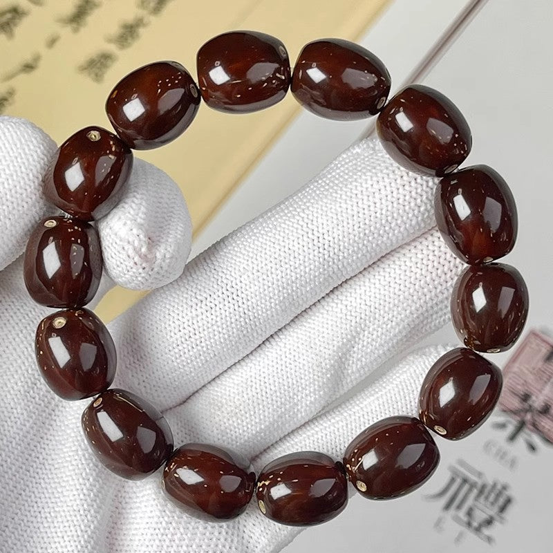 Fortune purple gold rat string graduation grade around the finger soft round beads bodhi seed old material Buddha beads rosary beads disk play stationery