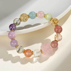 Square Sugar Doppelganger Amethyst Beaded Bracelet Women's Fashion Premium Sense Aquamarine String