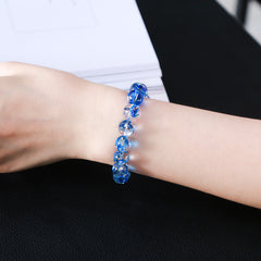 Optimized Blue Asai Crystal Bracelet Rainbow Himalayan Translucent Body Premium Feeling Women's String