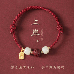 Exam exams ashore bracelet women's natal year red rope cinnabar and jade blessing sign braided bracelet high school entrance exams