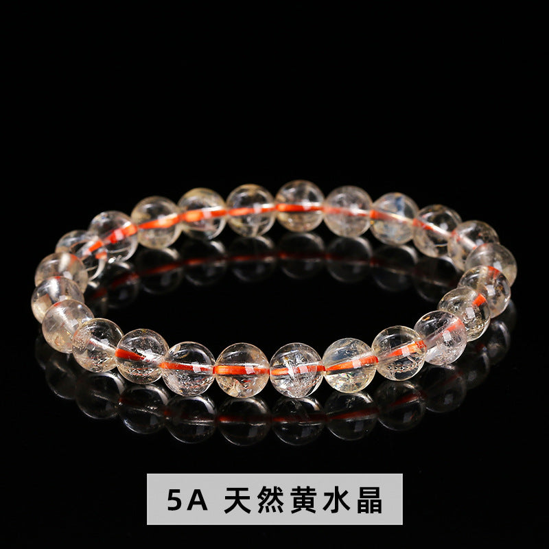 7A citrine bracelet ice translucent simple men's and women's models strings holiday gift hand jewelry